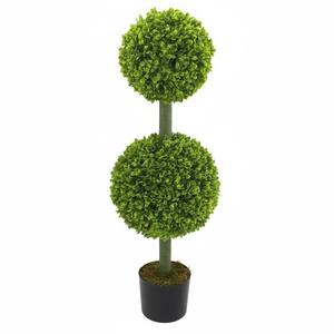 Produit phare transfrontalier : Boule de gazon artificielle en buis à feuilles de Milan, double vert, persistante toute l'année, pour jardin intérieur - Product Image 5