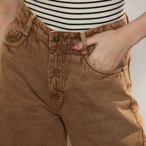 Nouveautés : Jeans sur mesure pour femmes, vente en gros, streetwear, denim coloré délavé, coupe ample et épaisse pour femmes - Product Image 4