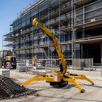 Mini-grue sur chenilles de dix tonnes, type araignée, avec télécommande sans fil pour les opérations de levage et de manutention dans les espaces confinés