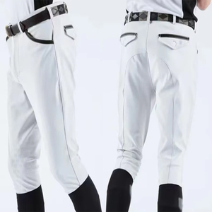 Culotte d'équitation blanche pour garçons de 6 à 16 ans, <span class=keywords><strong>pantalon</strong></span> d'équitation en silicone extensible à 4 voies, demi-siège, <span class=keywords><strong>pantalon</strong></span> d'équitation pour enfants - Product Image 1