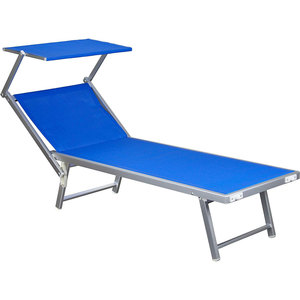Muebles portátiles de exterior de lujo de aluminio plegable tumbona <span class=keywords><strong>playa</strong></span> con dosel - Product Image 2