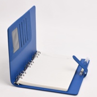 Carnet promotionnel à reliure en cuir PU épais à 9 anneaux avec pochette pour cartes pour cahier d'étudiant