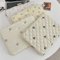 Penyimpanan Tablet & Laptop Korea INS, Motif Kelinci Bordir Lucu Berbahan Polyester, Ukuran 11/13/15 inci, Dapat Disimpan