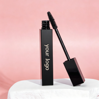 Mascara noir en tube carré, sans étiquette, résistant à l'eau, à la transpiration et aux taches, durable, allonge les cils, maquillage des yeux