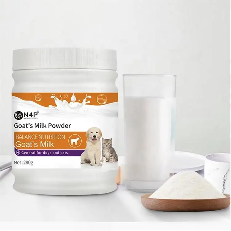 Vente en gros de lait en poudre pour animaux de compagnie, 280g, complément alimentaire sain, lait de chèvre en poudre pour animaux de compagnie