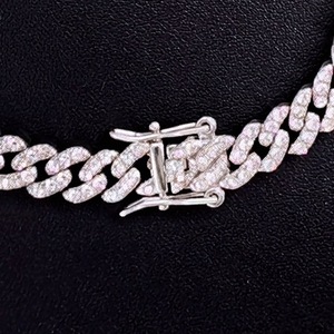 <span class=keywords><strong>Collana</strong></span> a Catena Cubana Iced Out Bling da 8mm con Diamanti CZ Completi, Gioielli da <span class=keywords><strong>Uomo</strong></span> e Donna - Product Image 3