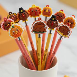 Tapas de Silicona para Lápices con Diseño de Pavo de Acción de Gracias, de Alta Calidad y Personalizadas, para Halloween, Regalos Promocionales al por Mayor - Product Image 4
