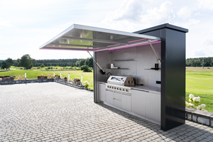Four à grillades et à pizzas - Cuisine extérieure portable, structure de barbecue en aluminium, abri blanc, écologique, avec contrôle de sécurité par bouton de réglage de la flamme - Product Image 3