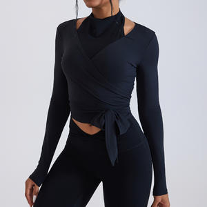 RUIQUWIN Vente en gros de hauts de sport légers sans couture pour femmes, ajustés, manches longues, séchage rapide, vêtements de yoga, course à pied, sport, salle de sport - Product Image 4