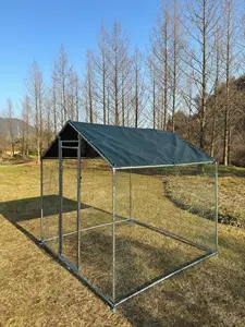 Sliver Chicken Coop Breathable Small Animals Push-up Chicken Farming Iron Iron Quadrate 2x2x2m CN ZHE