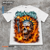 Camiseta de Punto para Hombre Meckmanly, 100% Algodón, Manga Corta, Estampado en Serigrafía, Cuello Redondo, Lavada, Talla Grande, Ecológica y Transpirable