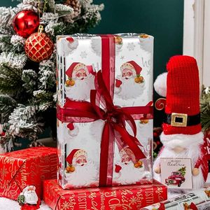 Christmas Wrapping <b>Paper</b> Red Silver Double Side Wrapping <b>Paper</b> Santa Claus Christmas <b>pattern</b> wrapping <b>paper</b> - Product Image 2