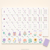 Jeu de Mahjong Américain Personnalisé 160 Tuiles Chiffres et Lettres Anglais Style Classique pour Jeux à Domicile OEM ODM Affichage Studio Couleurs Modernes
