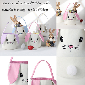 Sac fourre-tout <span class=keywords><strong>personnalisé</strong></span> en peluche lapin avec monogramme pour la Pâques, idéal pour les bonbons et les cadeaux - Product Image 3