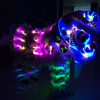Costume de danse du lion LED futuriste, dragon lion, événement, festival, célébration, traditionnel chinois, logo personnalisé, logo animal, unisexe, 1 pièce