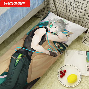 Taie d'oreiller de luxe imprimée par sublimation <span class=keywords><strong>Genshin</strong></span> <span class=keywords><strong>Impact</strong></span> 50x150cm Décoration anime personnalisée - Hu Tao Raiden Shogun Tricot 2 voies Maison Hôtel - Product Image 4