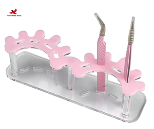 Soporte para Pinzas de Extensión de Pestañas, de Plástico Rosa Transparente, Precio de Mayoreo con Descuento, Marca HQ Mixed Proc - Product Image 1