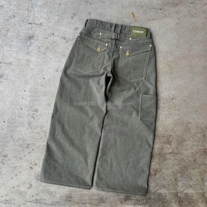 Fabricant de pantalons en toile de denim de haute qualité, pantalons en jean à jambe large et droite en coton lourd pour hommes, jeans baggy personnalisés - Product Image 2