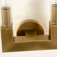 Applique Murale LED Loft Style Américain Rustique en Cuivre et Verre pour Chambre, Salon, Salle de Bain, Miroir