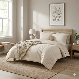 Set Moderno di Biancheria da Letto Matrimoniale 7 Pezzi Personalizzato per Matrimoni Copripiumino per Tutte le Stagioni Morbido e Caldo con Motivo Stampato 200TC - Product Image 4