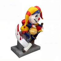 Décoration de jardin d'Halloween NORCO 6FT, clown gonflable effrayant sur pierre tombale avec faucille et éclairage LED