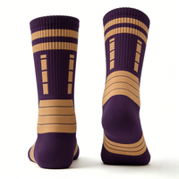 Chaussettes de basketball de compression pour jeunes, en coton biologique antibactérien, évacuant l'humidité, réduisant la fatigue, échantillon gratuit, lettres personnalisées