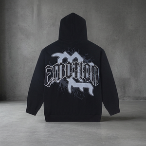 Sudadera con capucha unisex de alta calidad, 100% algodón tejido, con cremallera, forro transpirable, corte holgado, estampado directo de letras con tinta blanca. - Product Image 3