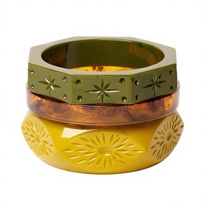 Resin Jewelry with Special Designs Latest New Design Stylish for Woman and Girls Colorful Resin <b>Bangles</b> Charm Bracelets Design - Product Image 1