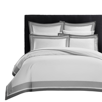 Parure de draps de lit 4 pièces en coton 100% 500TC, taille complète, moderne, luxueuse, douce, respirante, avec drap-housse à poches profondes