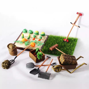 Thu nhỏ ngoài trời trồng cảnh cho Dollhouse DIY Nhựa Spade <span class=keywords><strong>Rake</strong></span> treo phụ kiện Dollhouse phụ kiện - Product Image 3