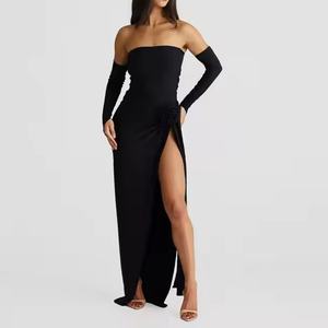 Robe de soirée sexy pour femme, de haute qualité, OEM, couleur unie, dos nu, printemps-été, tenue personnalisée pour club de nuit - Product Image 3