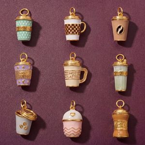 Nouveaux Breloques Personnalisables DIY en Acier Inoxydable 2026, Tasses à Café 3D, Bijoux de Mode en Or PVD 18K pour Collier, Cadeau - Product Image 1