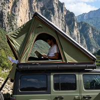 Tente de camping pliable pour toit de SUV 4x4, 2 personnes, 4 saisons, en aluminium, coque rigide, portable, pour l'extérieur