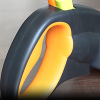 Laisse rétractable double embout 2-en-1 pour animaux de compagnie, 3m, ajustable, avec bandes réfléchissantes doubles, design anti-emmêlement rotatif à 360°, tendance