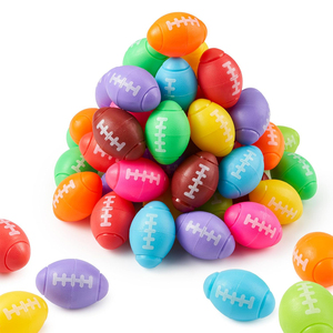 Lot de balles anti-stress en mousse PU souples en forme de ballon de rugby colorées pour la décompression - Product Image 1