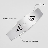 Lame de désherbage droite en acier blanc Tuoyue de 305 mm (12 pouces) pour tondeuse à gazon