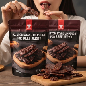 Sachets refermables mats personnalisés avec fermeture éclair, qualité alimentaire, thermoscellables, haute barrière, en plastique, vente directe usine pour bœuf séché - Product Image 2