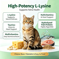 Pâte nutritionnelle pour chats L-Lysine Taurine Vitamines A, B, C, D3, E, Zinc Stimulant immunitaire Supplément pour chats Fabricant OEM Vente en gros