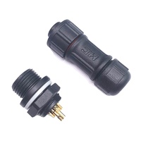 Conector de bloqueo rápido Circular de montaje en Panel IP67 M12, luz de cultivo LED de 3-8 pines, Cable macho hembra impermeable, Material de contacto de latón