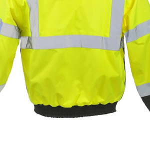 High Visibility Reflective <b>Jacket</b> with Elastic Waist Industrial Workwear for Men - Product Image 3
