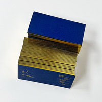 Carte de visite de luxe personnalisée en feuille d'or bord papier kraft et papier d'art avec marquage à chaud personnalisé impression de nom de fantaisie