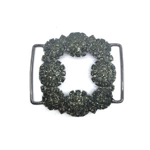 Boucle de ceinture en métal strass <span class=keywords><strong>noir</strong></span> personnalisé Connecteurs de bikini strass en métal résistant à la rouille - Product Image 2