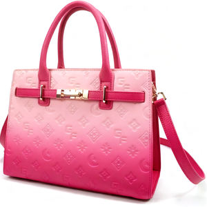 Sac à main en cuir PU haut <span class=keywords><strong>de</strong></span> gamme pour femmes avec motif <span class=keywords><strong>litchi</strong></span> Sac à bandoulière à fermeture à glissière <span class=keywords><strong>de</strong></span> grande capacité Doublure en polyester à deux poignées - Product Image 3