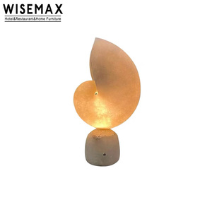 WISEMAX FURNITURE Lámpara de Mesa de Fibra de Vidrio con Diseño Francés, Lámpara de Noche Creativa Pequeña Decorativa para Dormitorio - Product Image 6