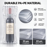 AIR-DFLY Sac gonflable personnalisé en forme de Q à 7 colonnes pour bouteille de vin rouge 29/32/34cm 55/65um Emballage d'expédition antichoc