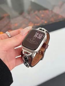 สายนาฬิกาหนังสุดหรู สายรัดข้อมืออัจฉริยะสำหรับ Apple Watch ขนาด 42 44 45 49 มม. - Product Image 4