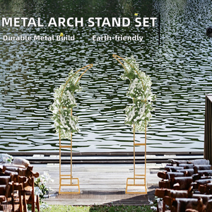 Sparxwizz Ensemble de supports d'arche métallique écologique 7ft 6ft, 2 arches incurvées pour fleurs, supports de cadre de cérémonie de mariage en forme de cornes de lune - Product Image 2