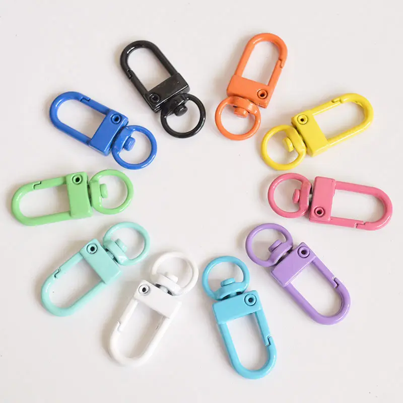 Colorful Painting Color Small Metal Buckle Luggage Accessories Key Snap Hook Chain Lobster Clip Buckle