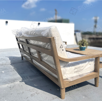 Juego de sofás de madera de teca Sigma, juego de mesa de comedor, muebles, muebles de exterior, sofás de jardín, muebles para el hogar, Canap Blanc