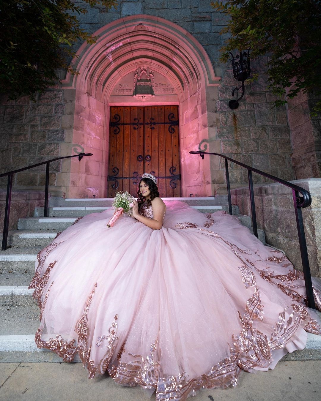 Mumuleo Sleeveless Sweet 15 Gowns - Rose Gold Quinceanera Dress